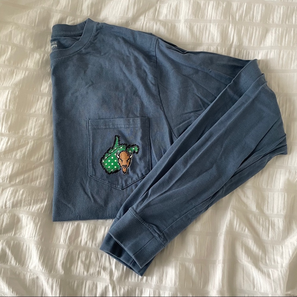 Marshall U-Blue Long Sleeve Tee with Pocket Design